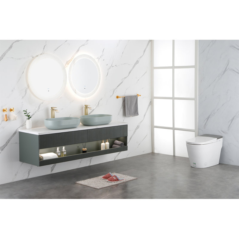 Lavabo vasque de salle de bain moderne ovale 24 "x 14" Modern, Bleu