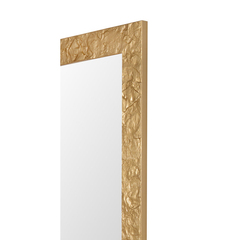 Klingensmith Solid Wood Flat Wall Mirror, Gold