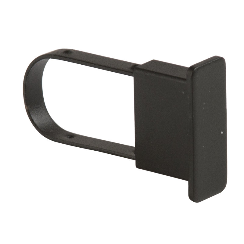Extended End Cap for Rectangular Tubing, Matte Black