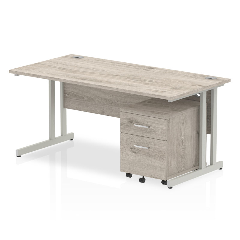 Zetta Metal Base Executive Desk, 73 cm H x 160 cm W x 80 cm D
