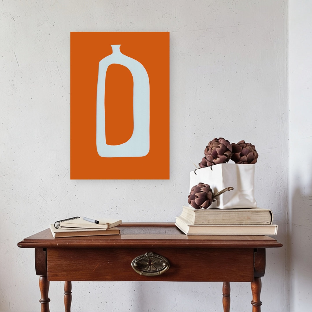 Abstract Orange Vase Abstract Bold Contemporary Wall Art Print