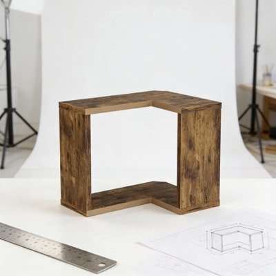 2-Tier Floating Corner Shelf For Wall - Solid Wood Rustic Design, Space-Saving Storage And Display Solution For Living Room, Bedroom, Bathroom