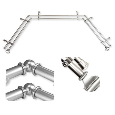  Arya 13/16" Bay Window Double Curtain Rod