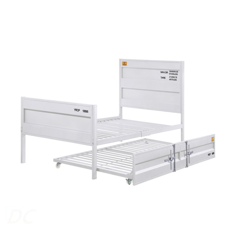 Lit plateforme double blanc