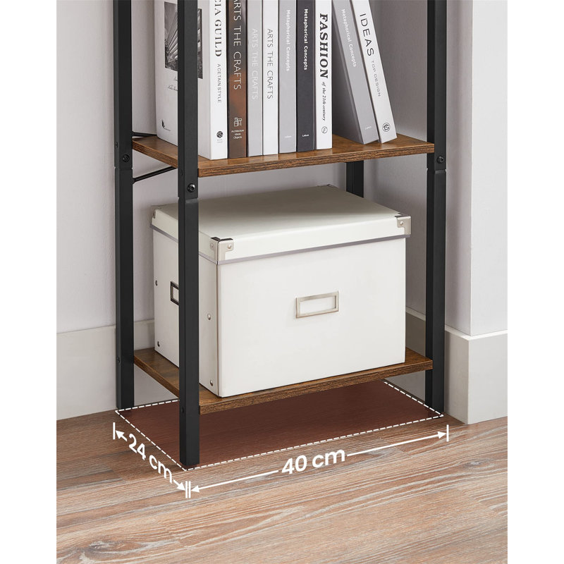 Tordis 107cm H x 40cm W Steel Ladder Bookcase