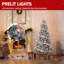 Arbre de Noël artificiel vert enneigé 4,5 pi avec 4,5 branches réalistes, arbre de Noël avec aiguilles en PVC et PE, branches articulées et support en métal robuste, décoration de Noël moelleuse pour la fête au bureau à domicile-1877298619