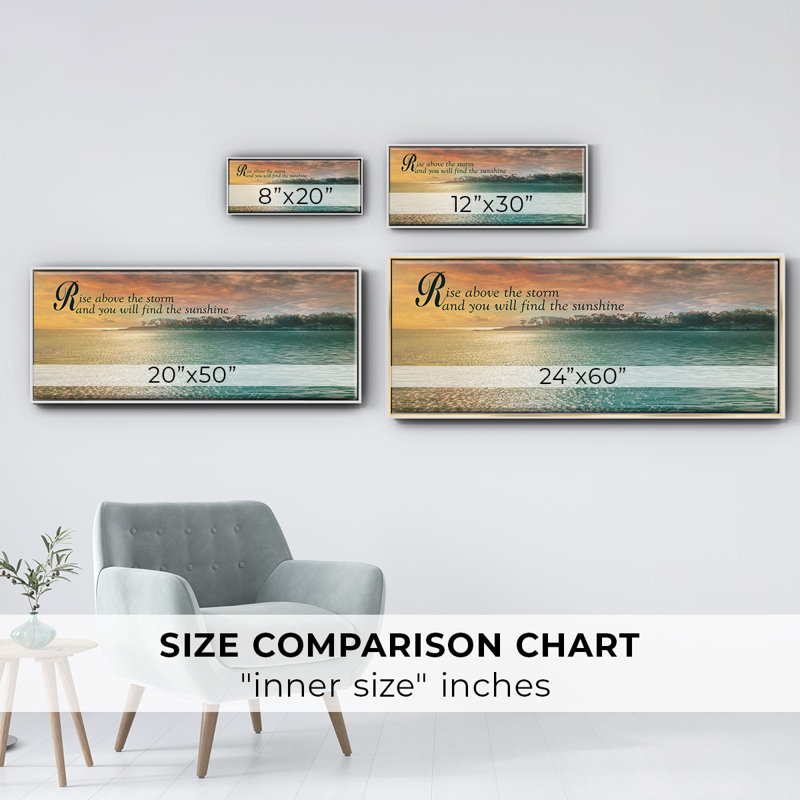 Rise Above- Framed Canvas, 8" H x 20" W