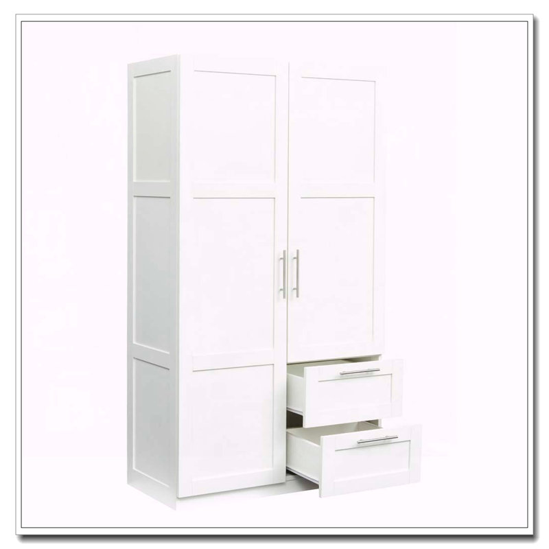 Armoire haute avec portes, tiroirs et tablettes