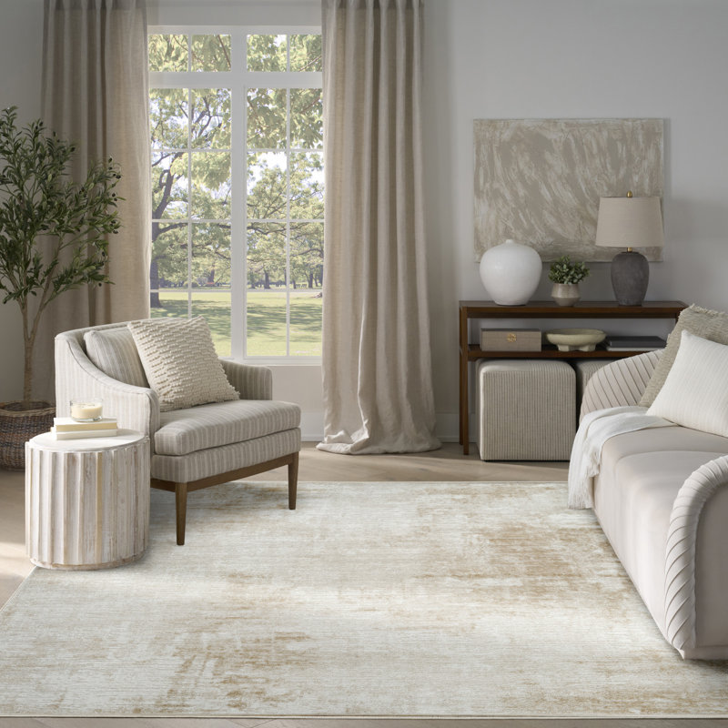 Mathews Ivory Beige Modern Indoor Rug, Rectangle 7'10" x 9'10"