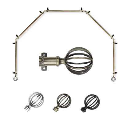 Burma Adjustable Bay Window Single Curtain Rod