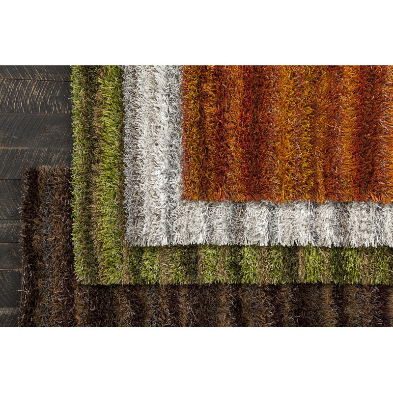 Kubu Hand Loomed Striped Area Rug in Brown/Gray/Tan, Round 7'9"