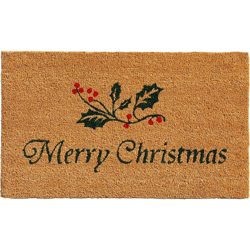 Mills 101881729 Christmas Holly Doormat, 17" X 29"