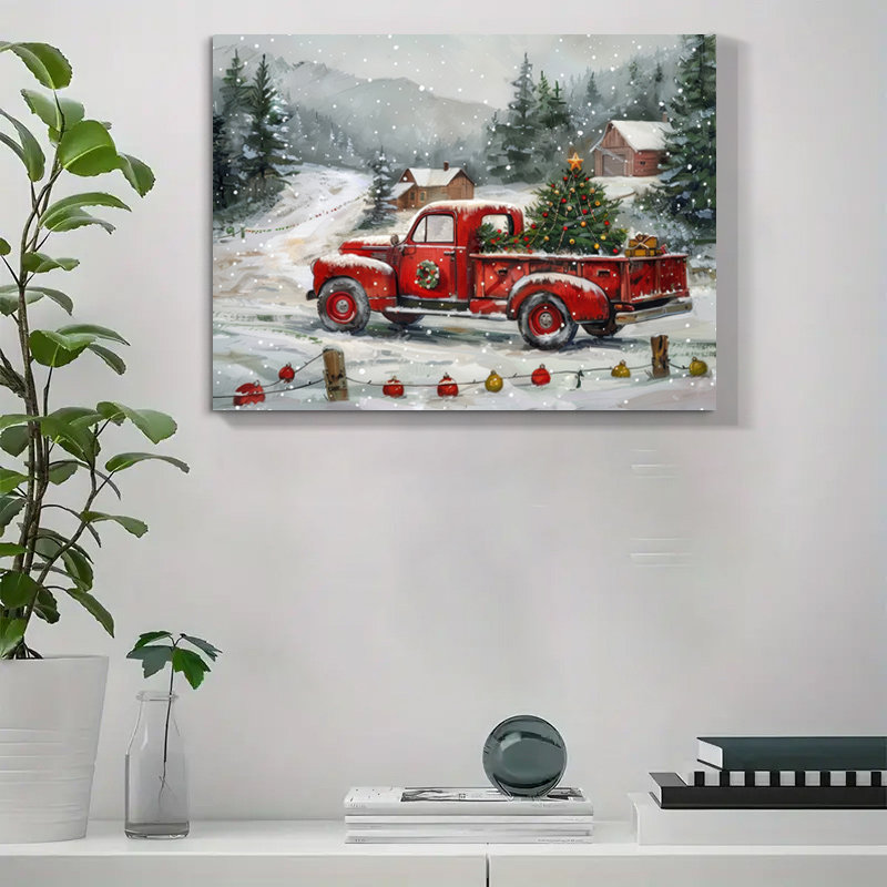 Arbre de Noël, art mural sur toile, H 20 po x l 30 po