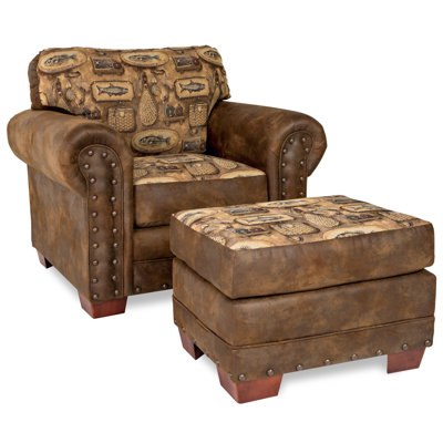 Jailiyah Upholstered Accent Chair with Ottoman