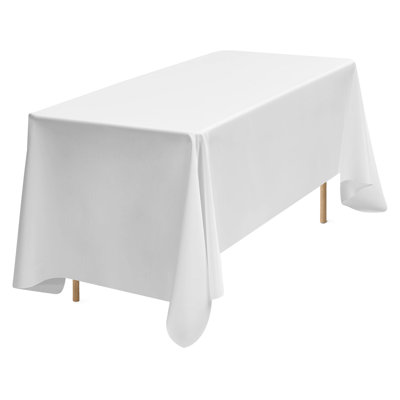 White Tablecloths for Rectangle Tables, 70 x 120 Inches, Reusable and Machine Washable Table Clothes, Wrinkle-Resistant Polyester Fabric Table Covers for Wedding, Party, Banquet
