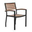 Table carrée en acier noir 36 po avec trou pour parasol et 2 fauteuils club