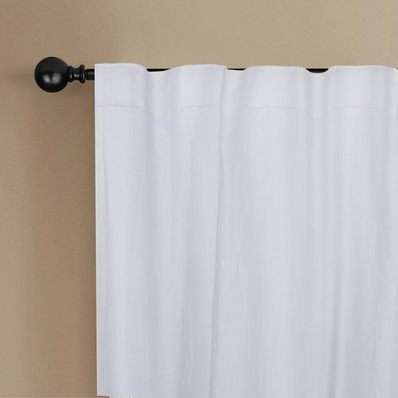 Newport Sheer Curtain Single Panel, Soft White, 50" W x 96" L