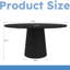 47" Modern Farmhouse Round Dining Table with Fluted Pedestal Base, Seats 4