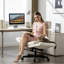 Chaise pivotante avec conception en croix, réglable et roulettes - Tissu doux pour un bureau confortable assis dans un environnement domestique-1226648137