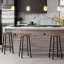 Rustic Industrial Bar Stools with Metal Frame Kitchen Furniture Chair Dining-1322726560