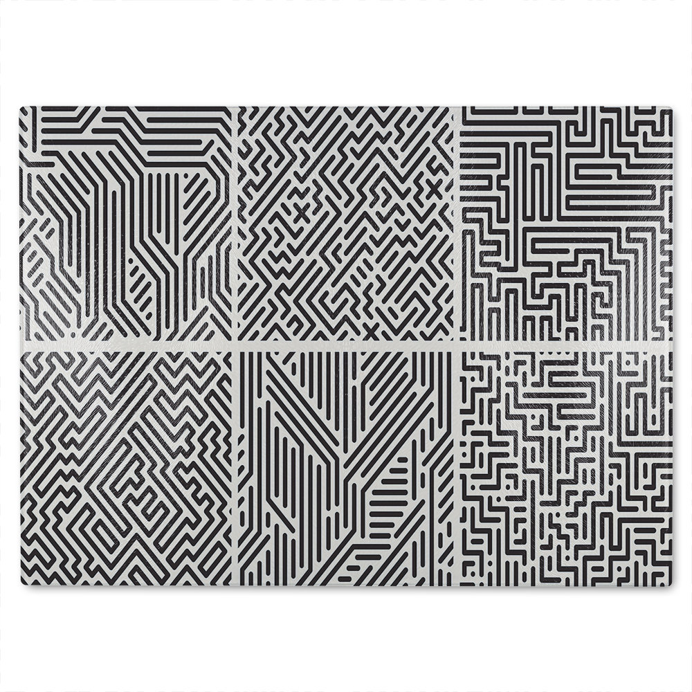 Striped Geometric Patterns Glass Chopping Board