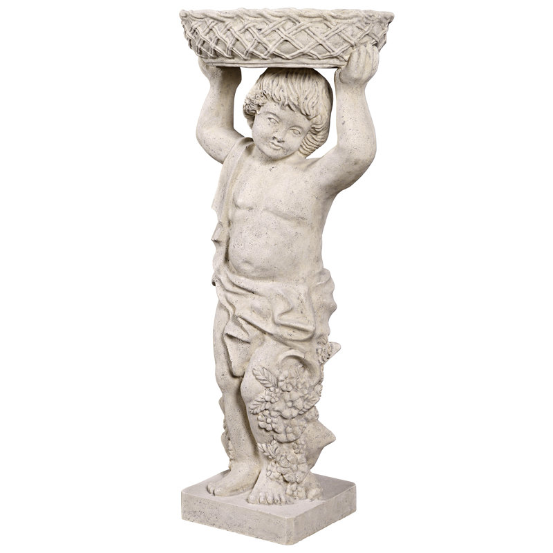 Statue de jardin jeune bacchus avec urne à gauche
