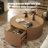 Fully Assembled Modern 31.5" & 35" W Contemporary Round Coffee Table with Solid Wood Fluted Base, 2 Hidden Storage Drawers & Wood Veneer Top-1049656739-1041958340