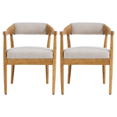 Chaise rembourrée moderne Bernard avec pieds en bois d'hévéa et dossier courbé Bernard