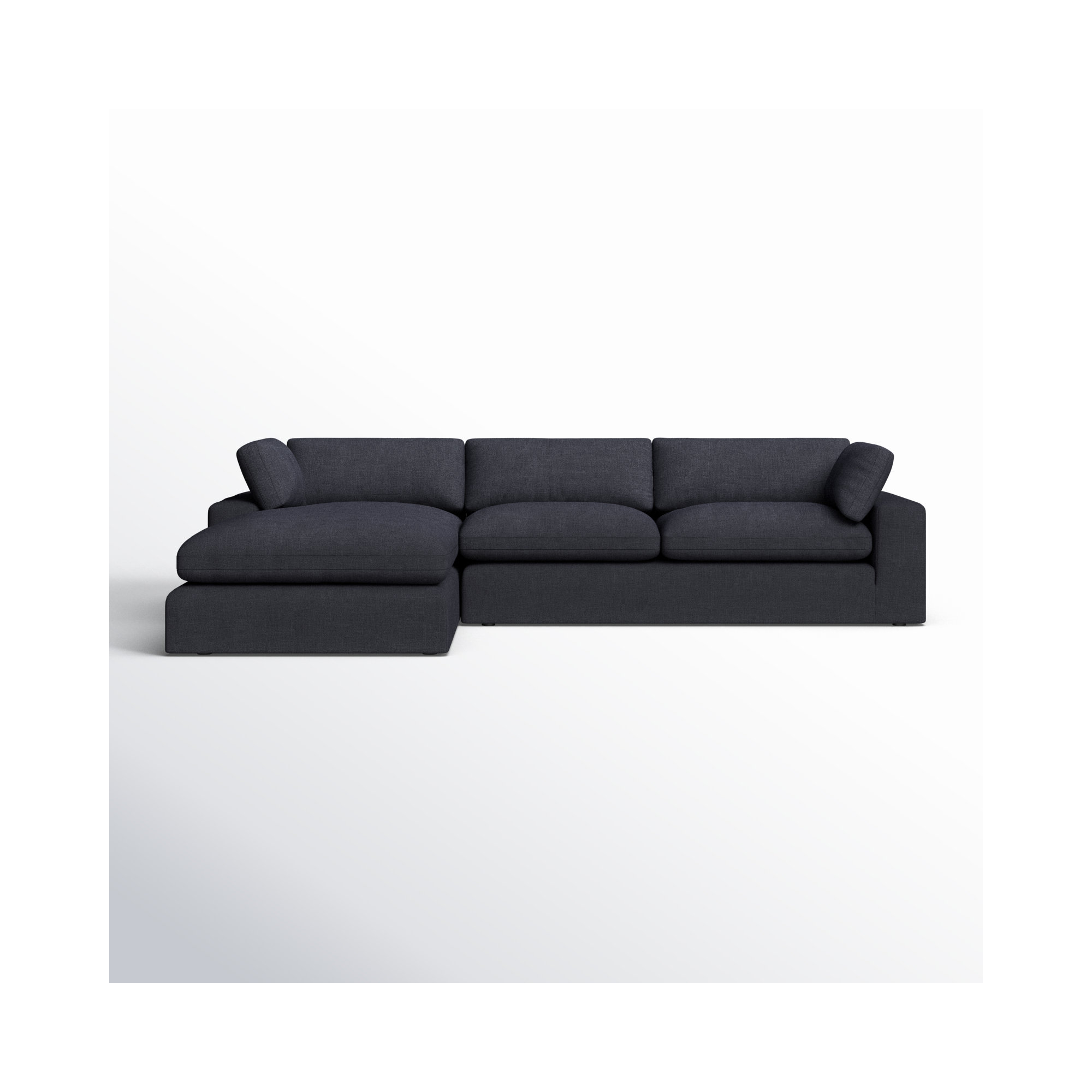 Asher 2 - Piece Upholstered Chaise Sectional, Left Hand Facing, Peyton Dark Slate Gray Pepper Canvas