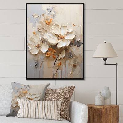 «Beige Simplicity In Petals I» sur impression sur toile
