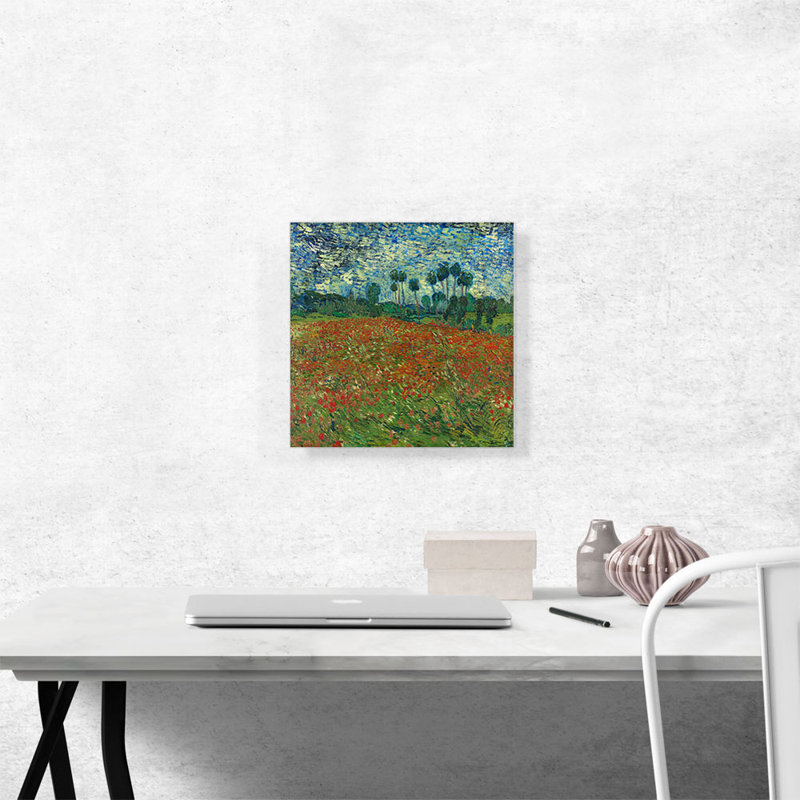 «Poppy Field 1890» par Vincent Van Gogh, reproduction d'art sur toile tendue, H 12 po x l 12 po x P 0,75 po