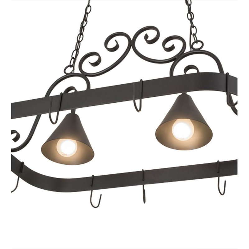 Elana Steel Handcrafted Rectangle Hanging Pot Rack