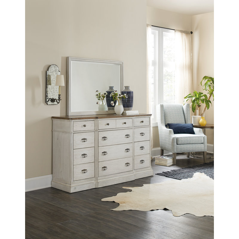 Montebello Flat Solid Wood Beveled Mirror, Danish White