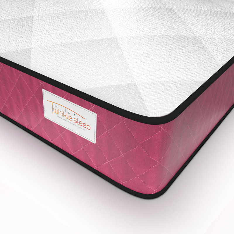 Twinkle Sleep Kids Coil Pink Mattress-Memory Foam & Open Coil Spring Design, Small Double (4')
