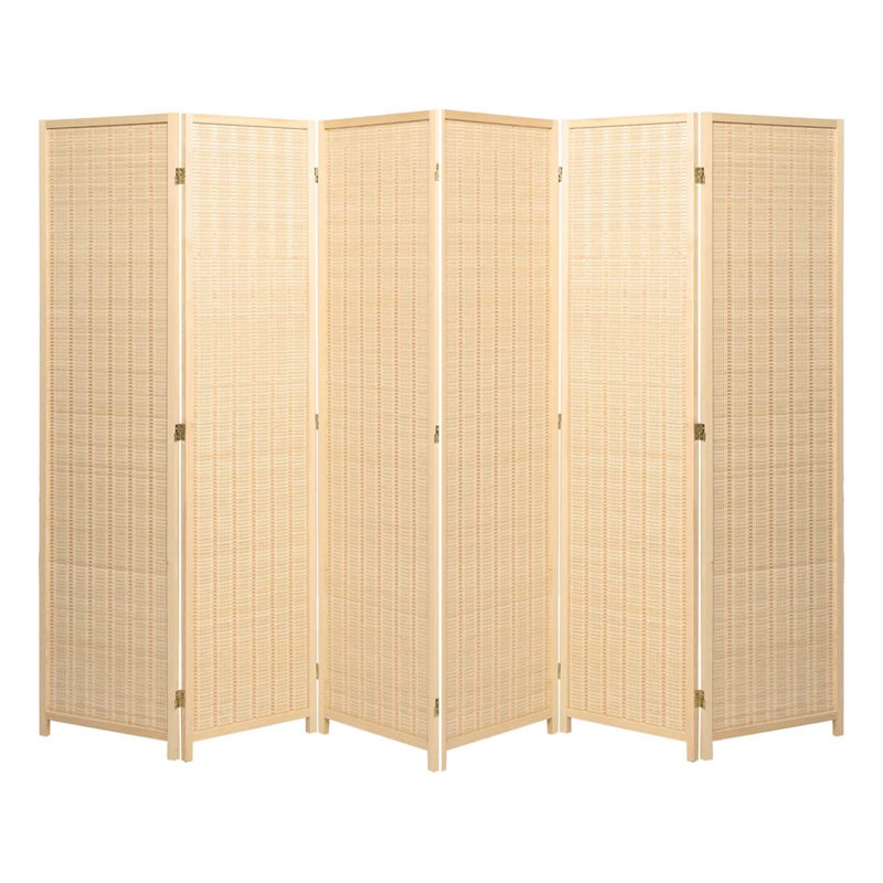 Paravent en bois massif Akridge, 6, Naturel