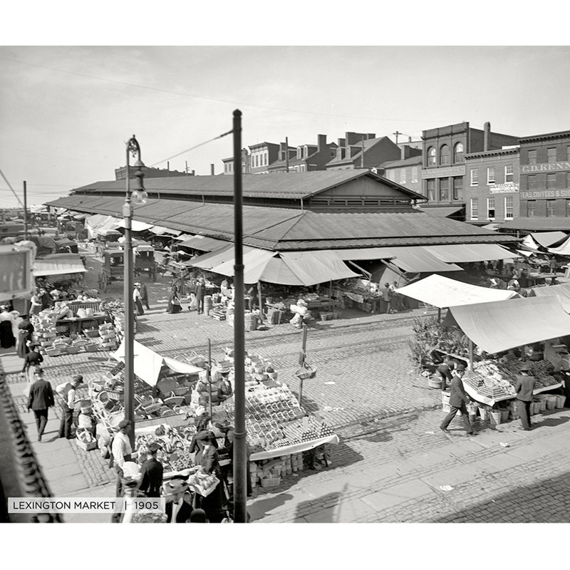 Lexington Market, Historic Baltimore - reproduction de photo sur toile tendue, H 30 po x l 40 po x 1,5 po