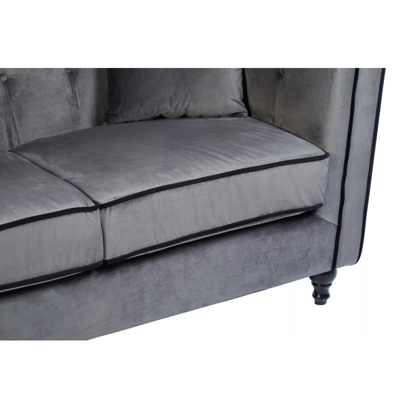 Livonia 3 Seater Velvet Sofa, Grey