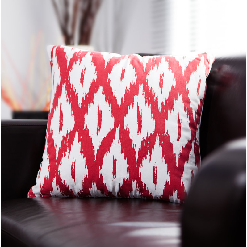 Coussin décoratif Ikat, Rouge