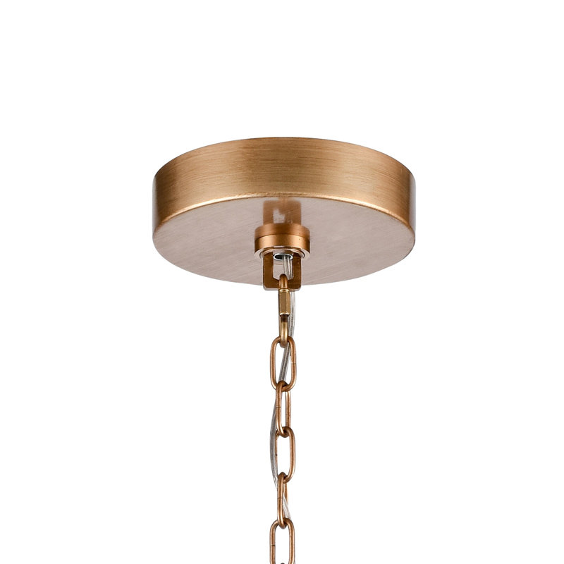 Lustre Freeform en or antique avec sphères en verre transparent, 7, H 34 po x l 21 po x P 21 po