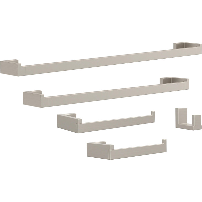Ensemble de quincaillerie de salle de bain 5 pièces, Nickel brossé Spotshield
