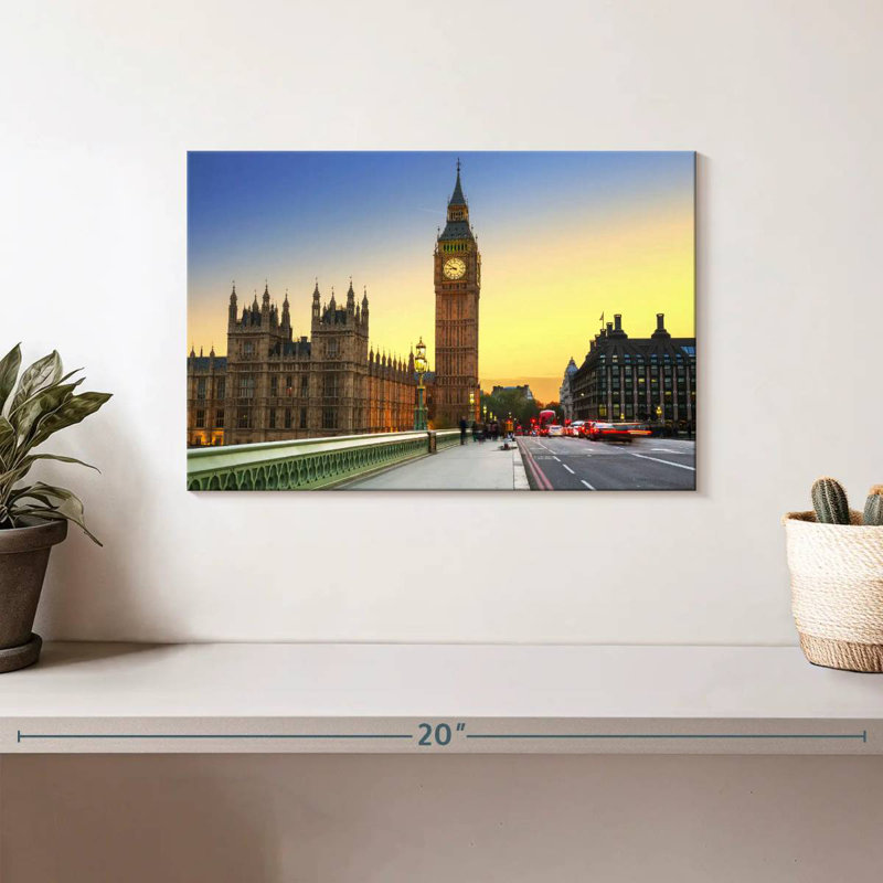London's Big Ben Clock Tower, 8" H x 12" W