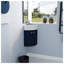 Meuble-lavabo de coin mural bleu marine avec lavabo, armoire compacte 13 pouces
