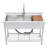 47.2" Heavy-Duty Stainless Steel Freestanding Double Sink  with Faucet