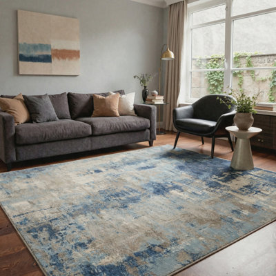 Tapis d'intérieur gris / bleu Aura