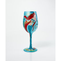 Mermaid 17 oz. Acrylic All Purpose Wine Glass (Set of 6) Trinx