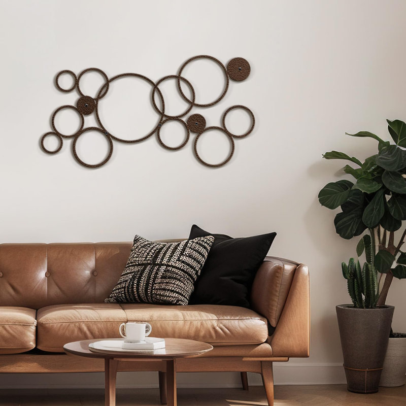 Décoration murale en métal, Bronze, H 12 po x l 24 po x P 0,05 po