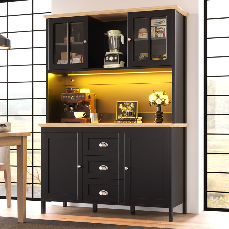 179cm Kitchen Pantry, Black