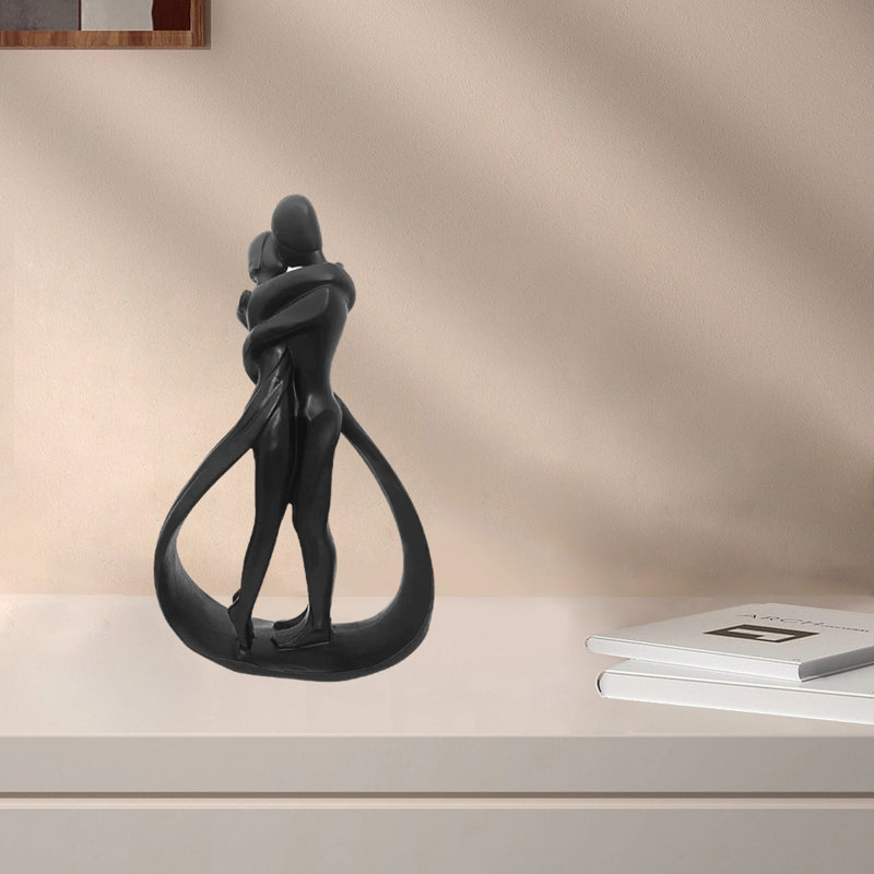 Figurine de décoration couple en résine, Noir, noir, noir, noir