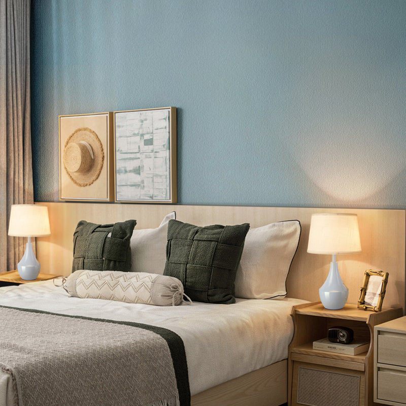Table Lamp, Blue, White