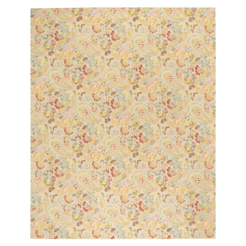 Ines Multi Hand Micro Hooked Wool Rug, Rectangle 7'6" x 9'6"